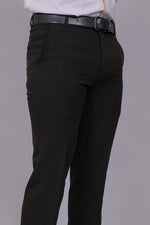 Bluebird Men's Regular Fit Black Lycra Trouser