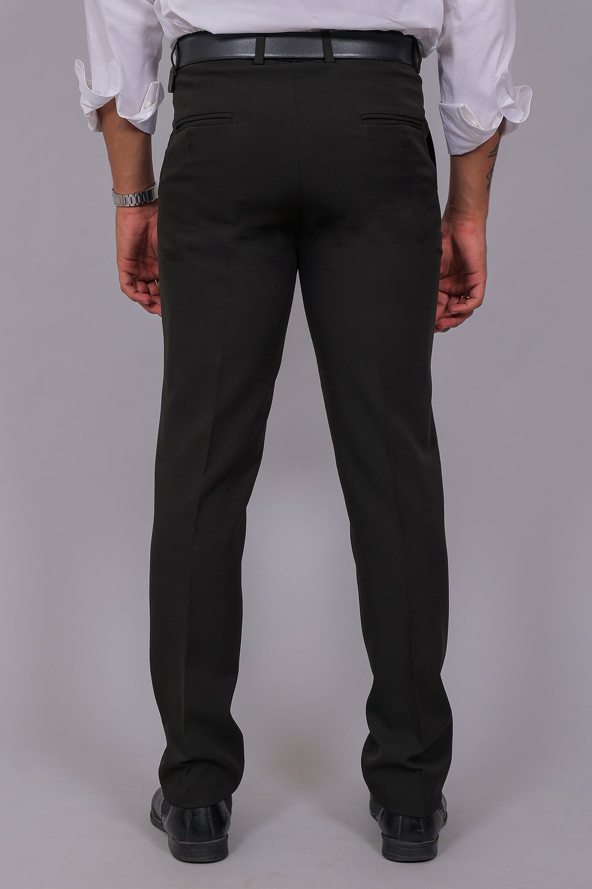 Bluebird Men's Regular Fit Black Lycra Trouser