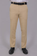Bluebird Men's Regular Fit Bone Grey Lycra Trouser