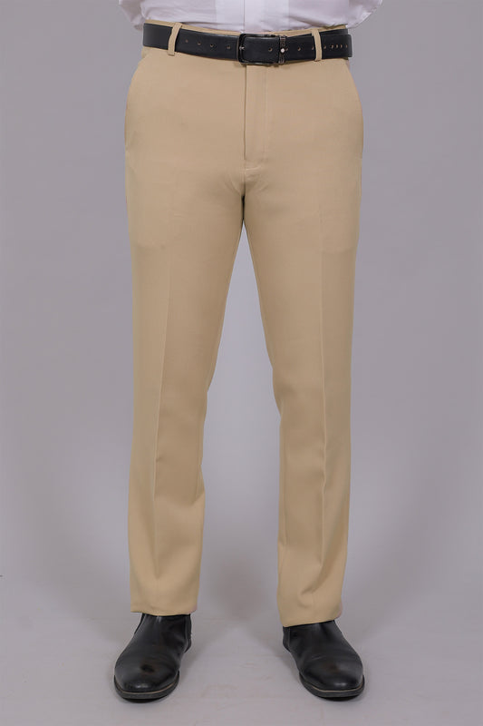 Bluebird Men's Regular Fit Bone Grey Lycra Trouser