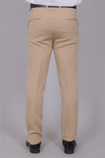 Bluebird Men's Regular Fit Bone Grey Lycra Trouser