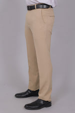 Bluebird Men's Regular Fit Bone Grey Lycra Trouser