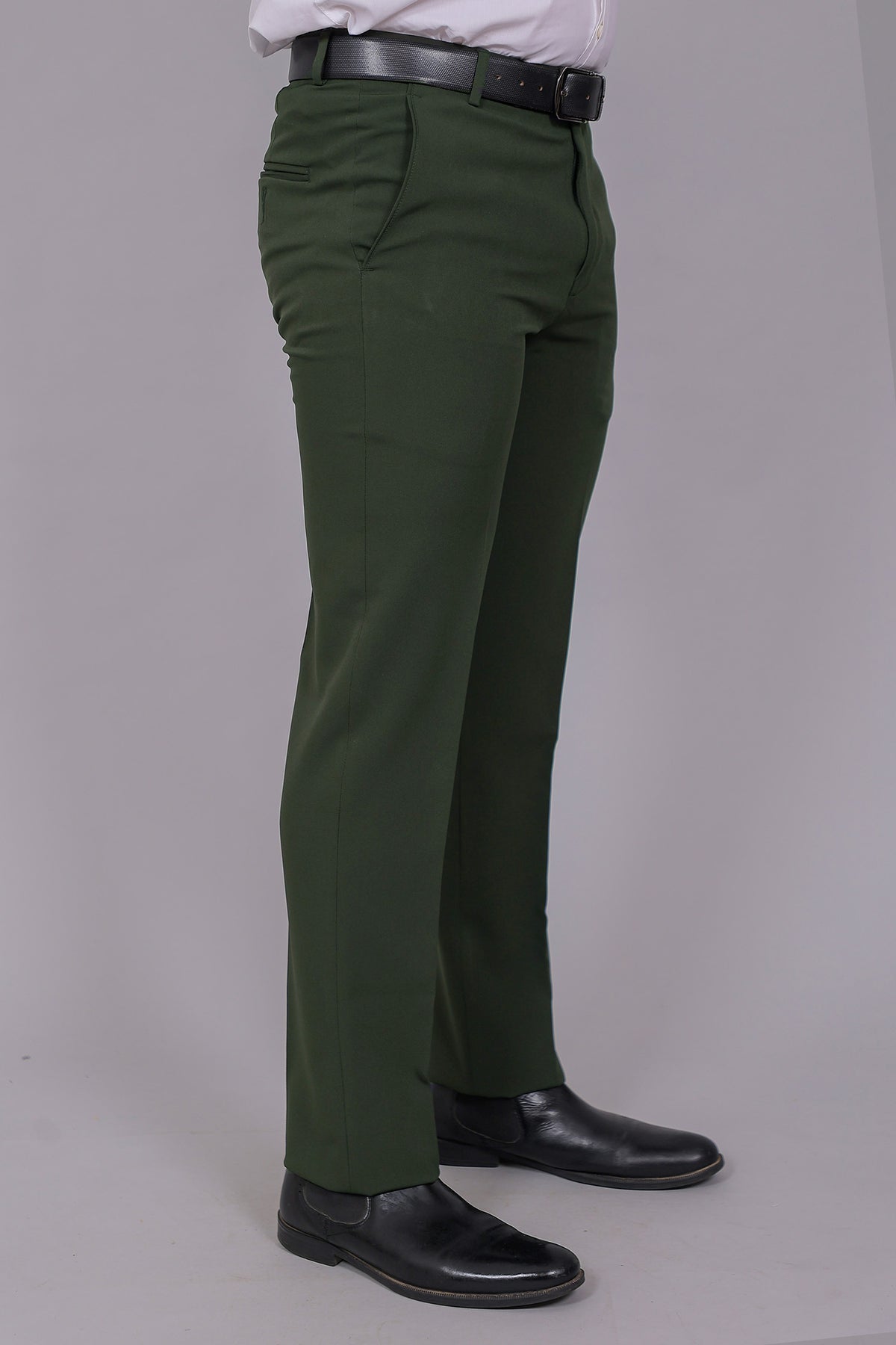 Bluebird Men's Regular Fit Sacramento Green Lycra Trouser
