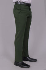 Bluebird Men's Regular Fit Sacramento Green Lycra Trouser