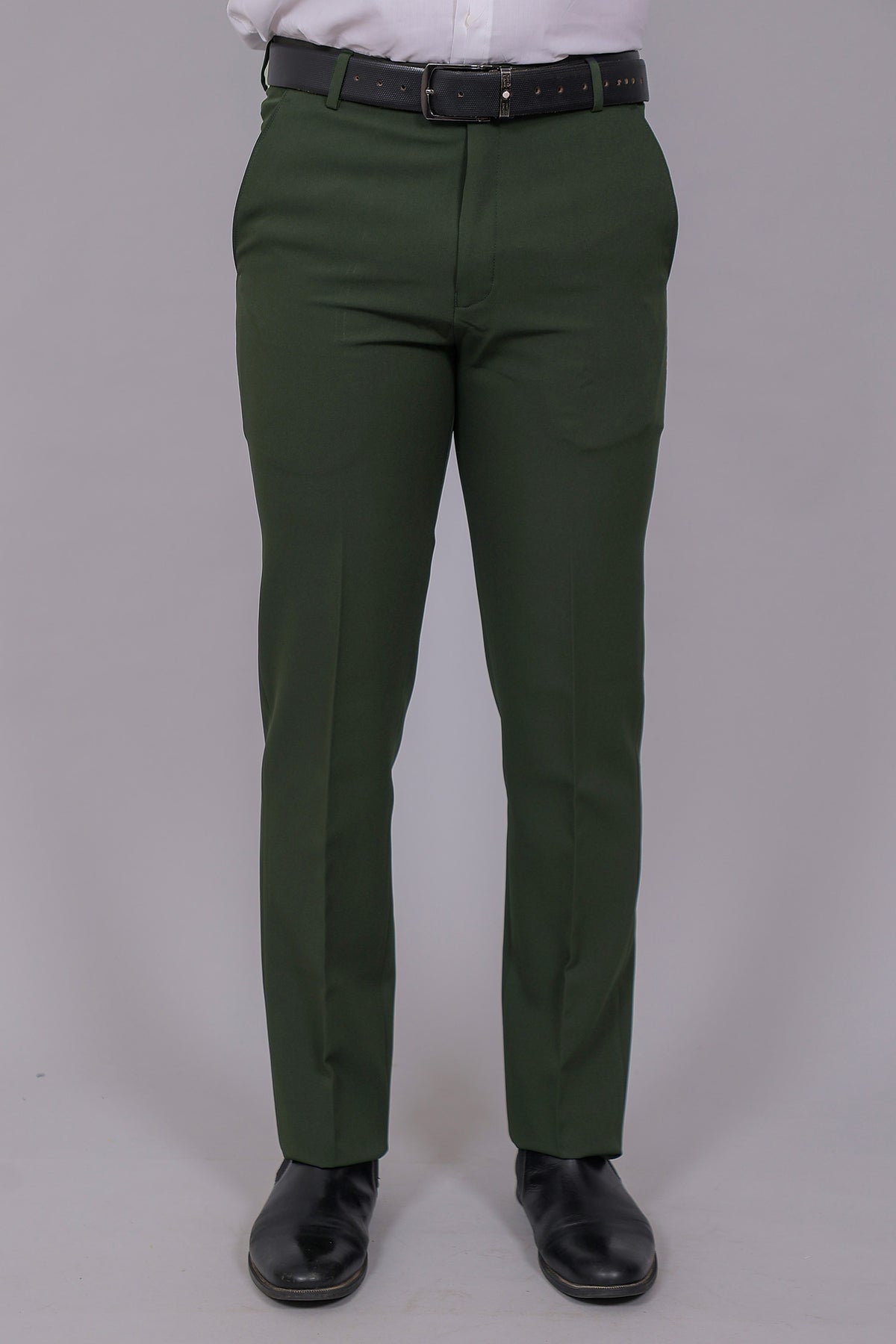 Bluebird Men's Regular Fit Sacramento Green Lycra Trouser