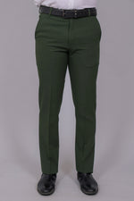 Bluebird Men's Regular Fit Sacramento Green Lycra Trouser