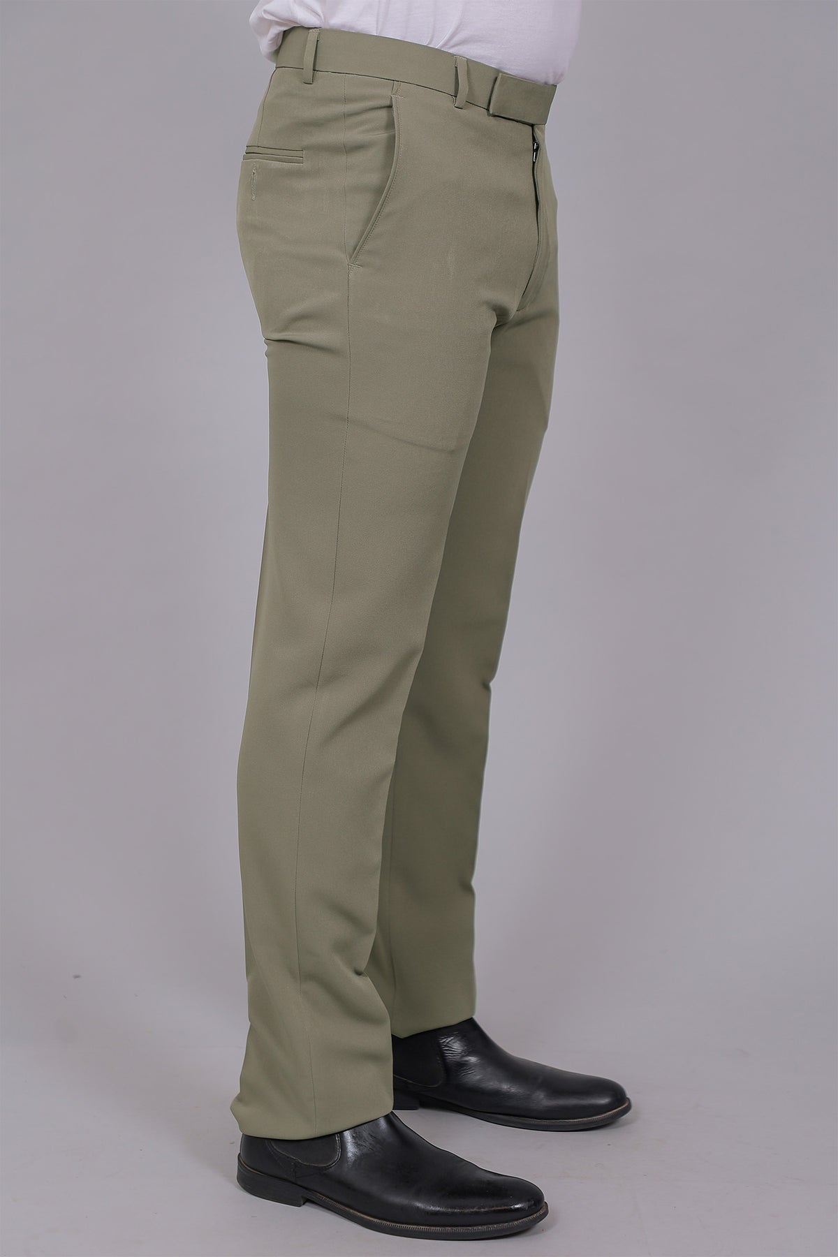 Bluebird Men's Regular Fit Nickel Grey Lycra Trouser