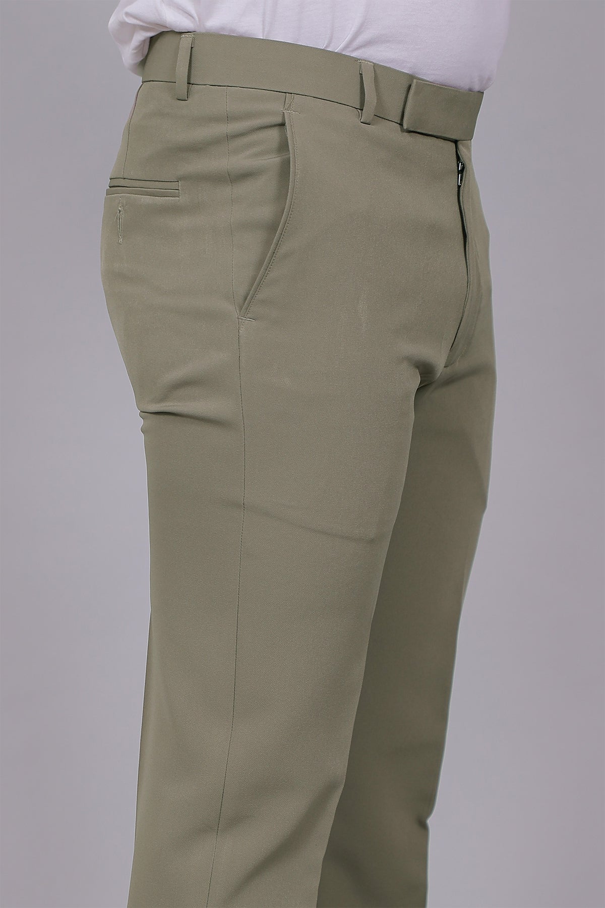 Bluebird Men's Regular Fit Nickel Grey Lycra Trouser