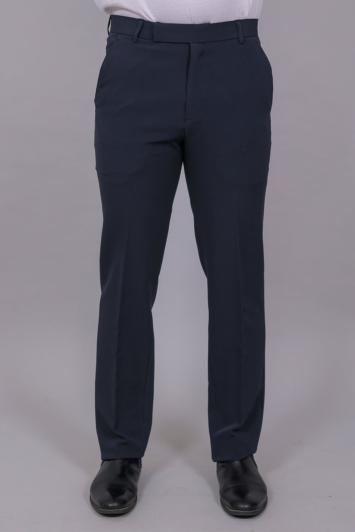 Bluebird Men's Regular Fit Navy Blue Lycra Trouser
