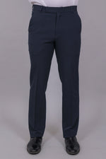 Bluebird Men's Regular Fit Navy Blue Lycra Trouser