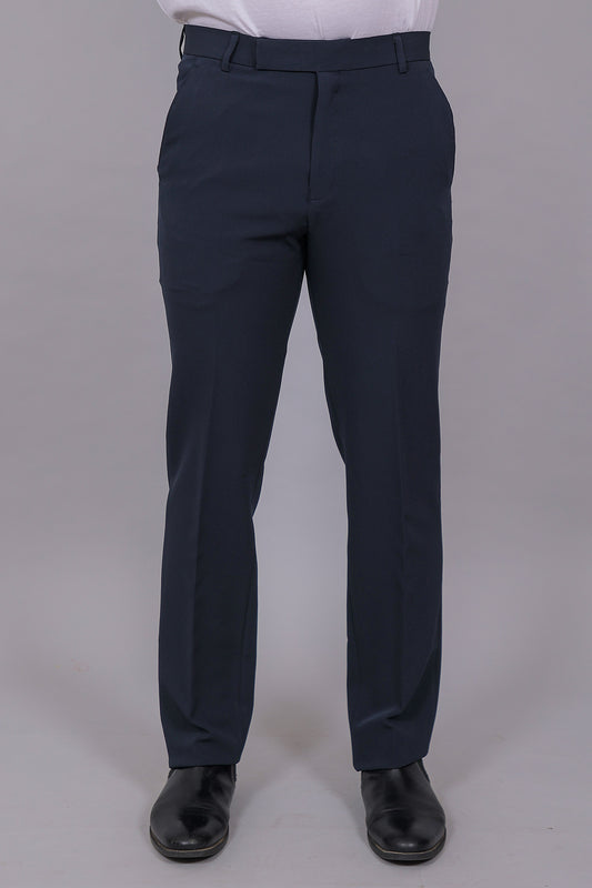 Bluebird Men's Regular Fit Navy Blue Lycra Trouser