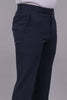 Bluebird Men's Regular Fit Navy Blue Lycra Trouser