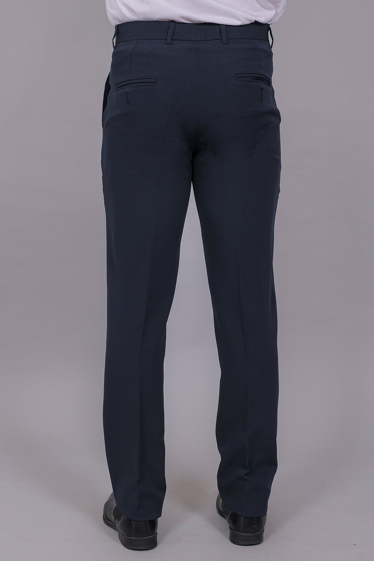 Bluebird Men's Regular Fit Navy Blue Lycra Trouser