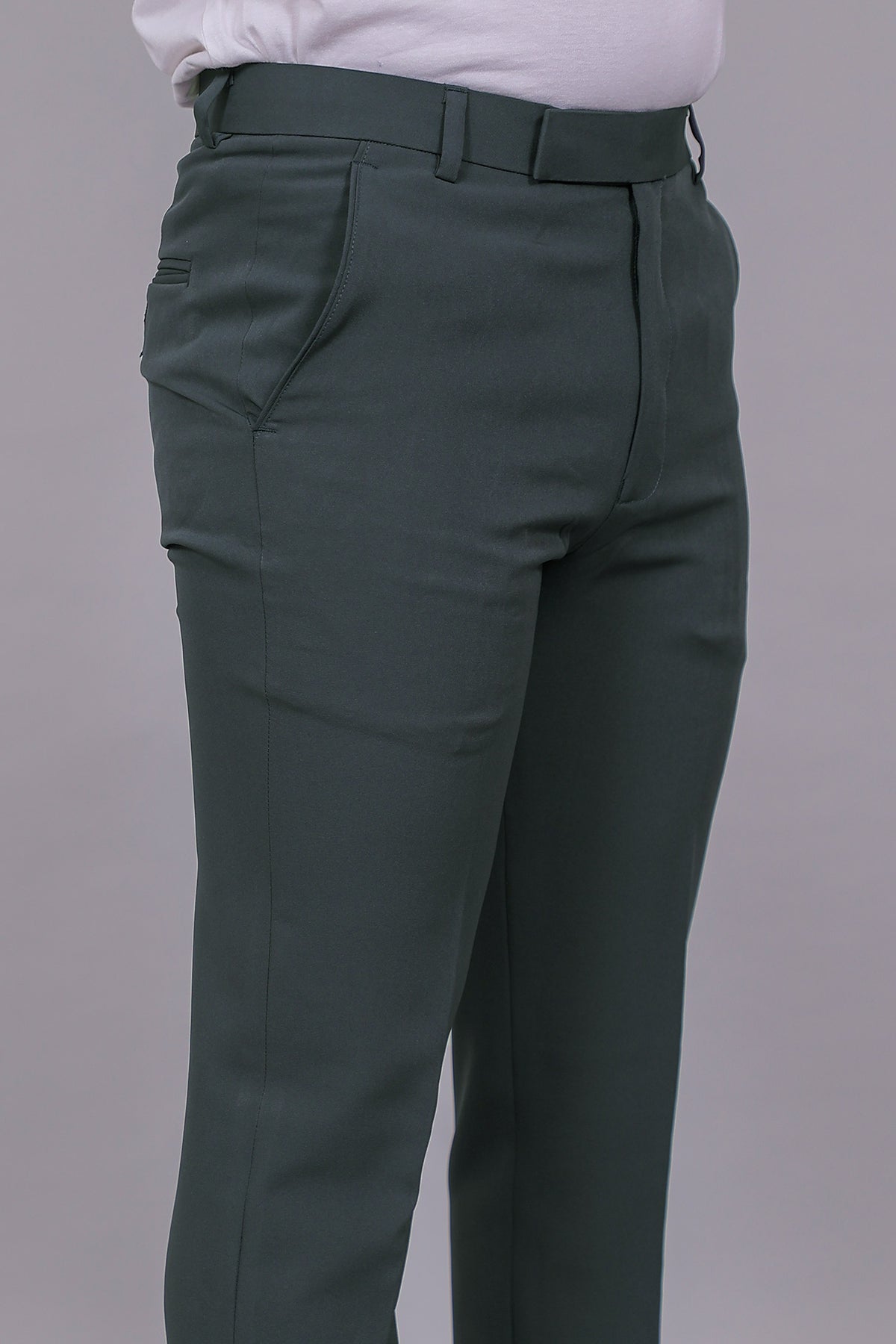 Bluebird Men's Regular Fit Charcoal Grey Lycra Trouser