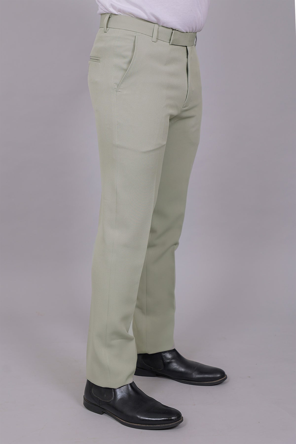 Bluebird Men's Regular Fit Ash Grey Lycra Trouser