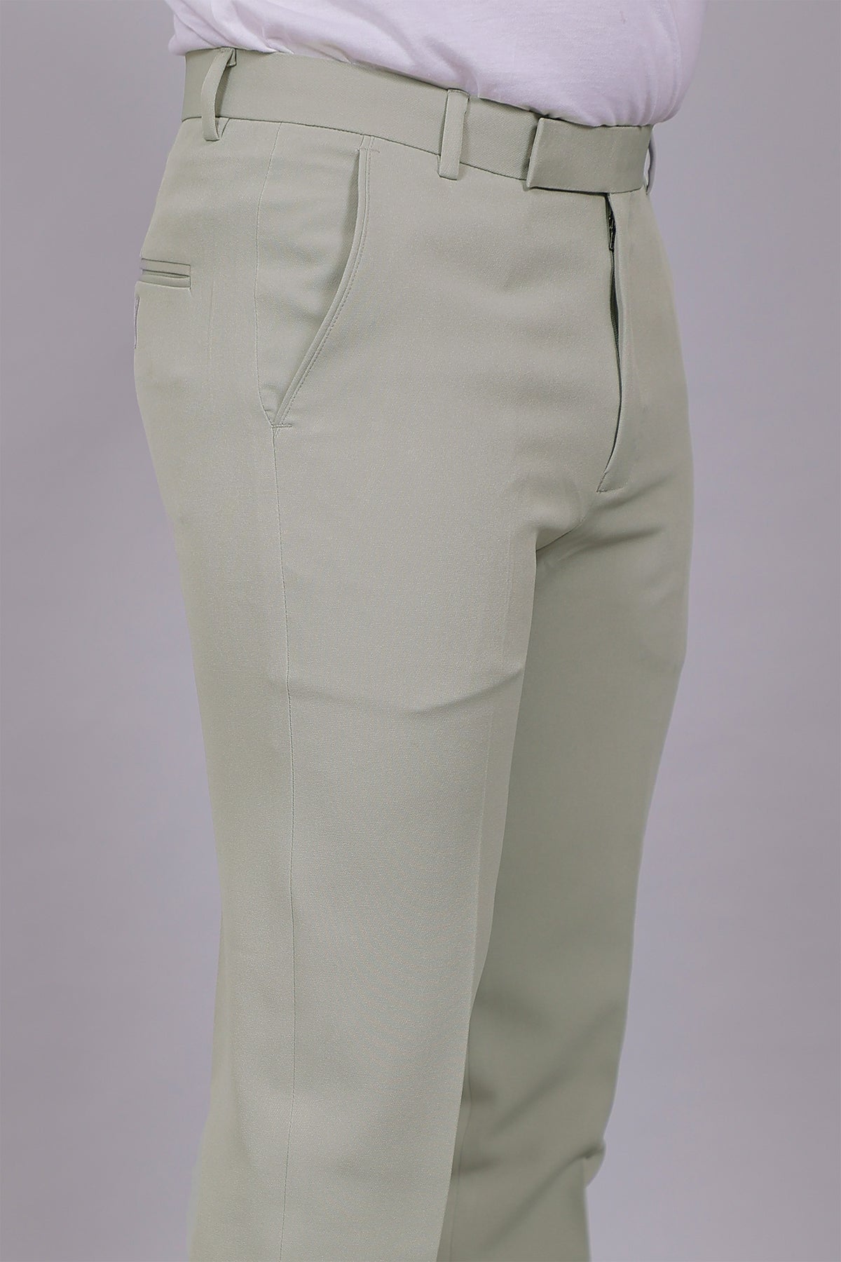 Bluebird Men's Regular Fit Ash Grey Lycra Trouser