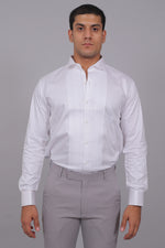 Bluebird Men’s White Shirt – Pintucks Style
