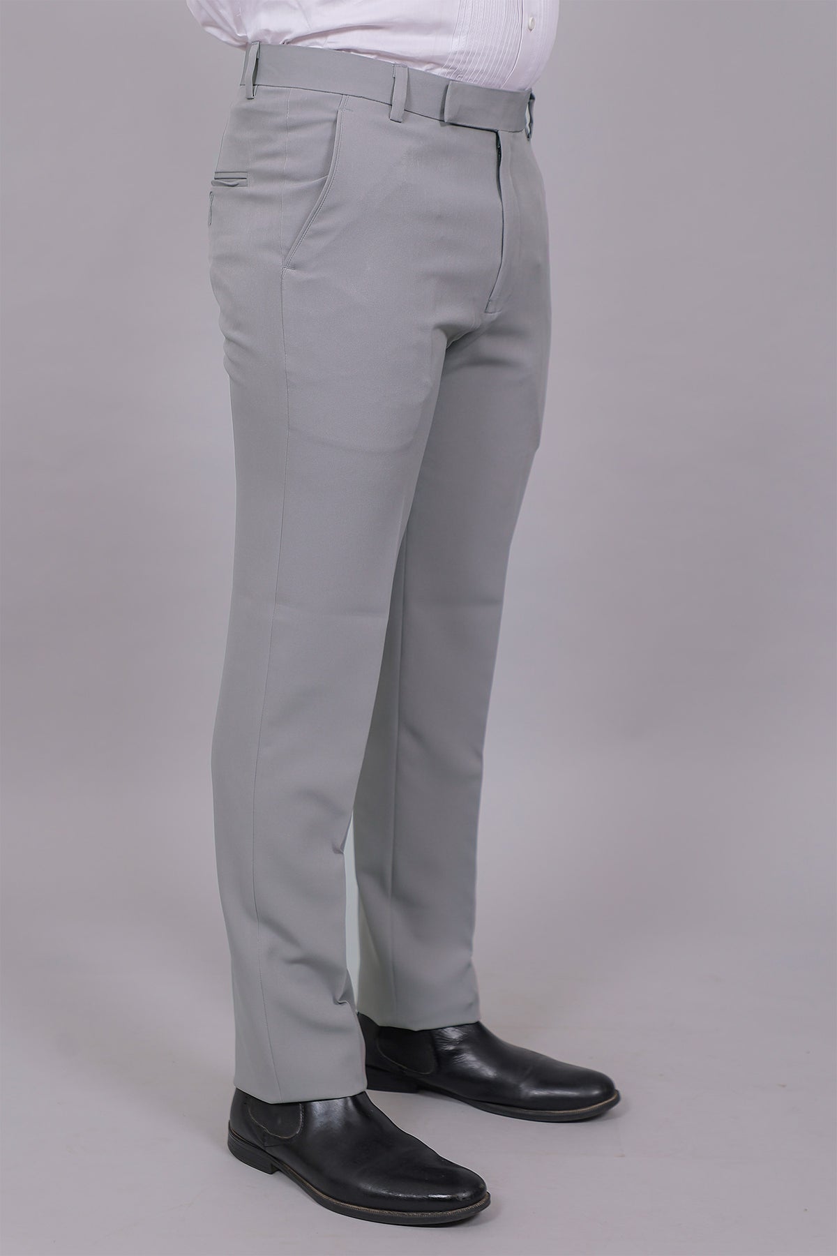 Bluebird Men's Regular Fit Slate Grey Lycra Trouser