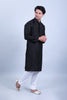 Black Embroidery Motifs With glass work kurta set for men's