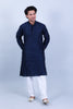 Nevy Blue Embroidery Motifs With glass work kurta set for men's