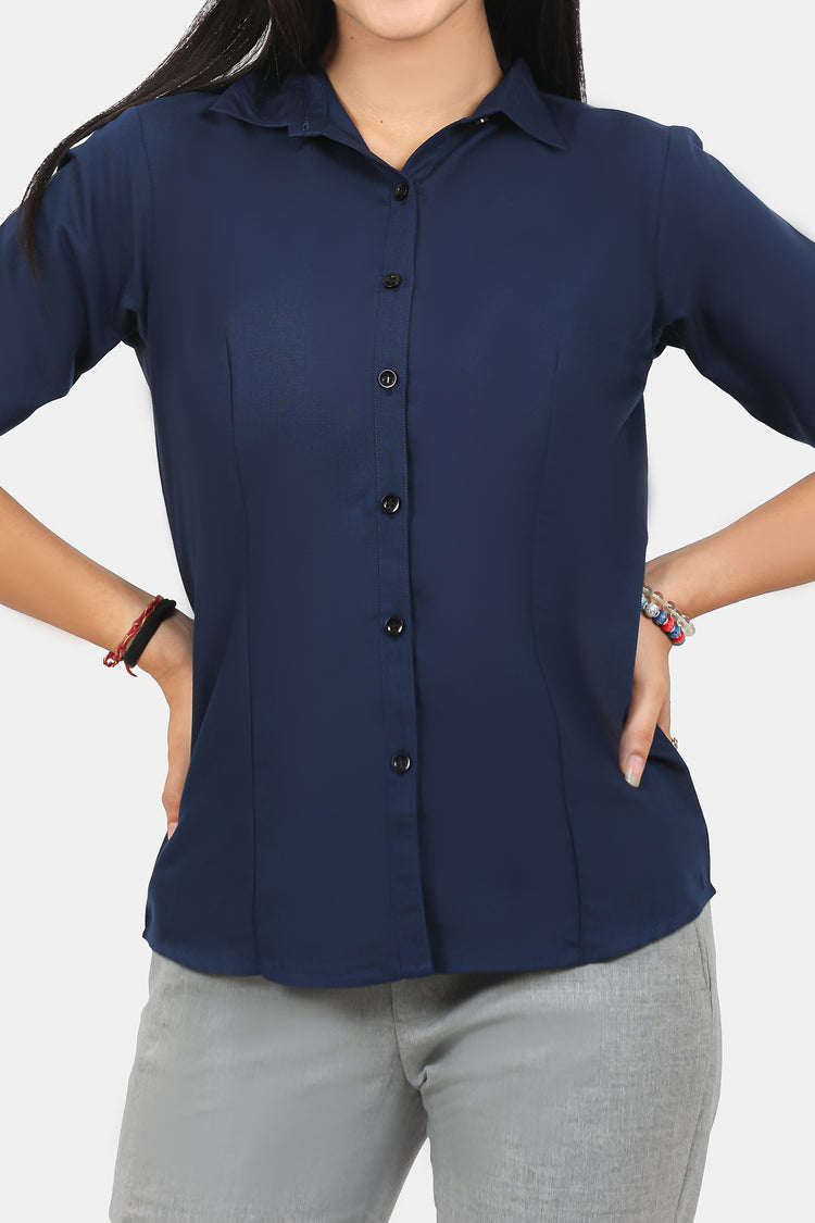 Bluebird dark blue Formal Shirt For Women's