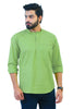 BLUEBIRD MEN'S GREEN CASUAL SHORT KURTA