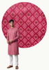 Veshbhoshaa Men's Pink Printed Kurta Set