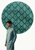 Veshbhoshaa Men's Turquoise Printed Kurta Set