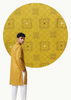 Veshbhoshaa Men's Mustard Yellow Printed Kurta Set