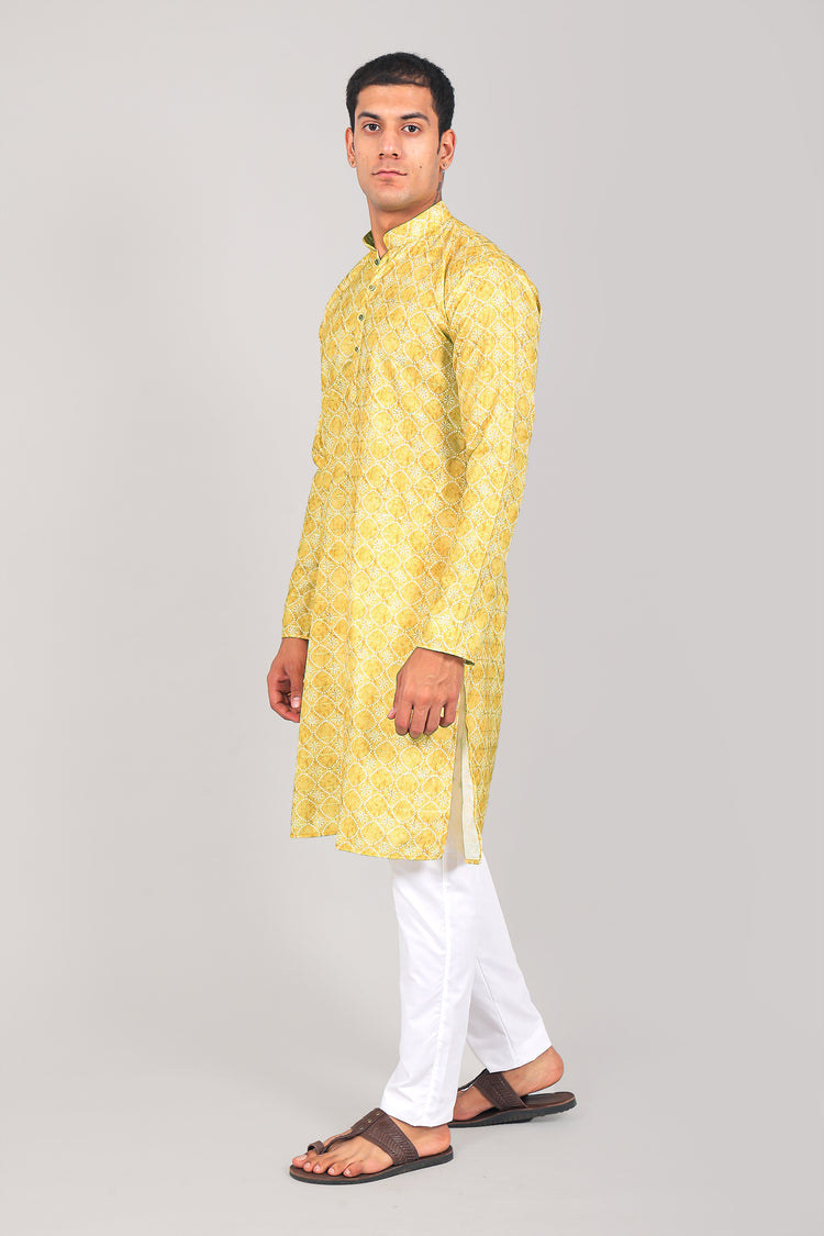 Bluesaanchi Effortlessly Stylish yellow Kurta Sets for Men