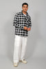 Bluebird Men’s BLACK WHITE BEIGE Checked Shirt