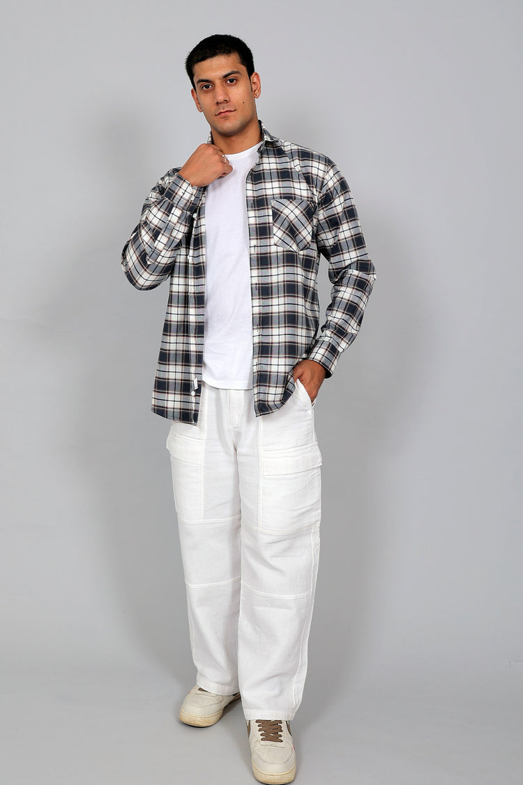 Bluebird Men’s WHITE GREEN PINK Checked Shirt