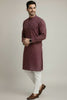 Veshbhoshaa Mens's Maroon Printed Kurta Pajama Set
