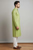 Veshbhoshaa Mens's Green Printed Kurta Pajama Set