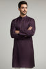 Veshbhoshaa Mens's Wine Kurta Pajama Set