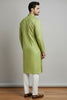 Veshbhoshaa Mens's Green Printed Kurta Pajama Set