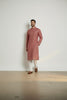 Veshbhoshaa Mens's Red Printed Kurta Pajama Set