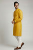 Veshbhoshaa Mens's Yellow Printed Kurta Pajama Set