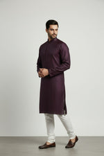 Mens's Wine Kurta Pajama Set