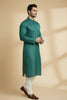 Veshbhoshaa Men's Dark Green Printed Kurta Pajama Set