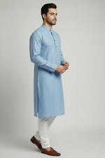 Mens's Blue Kurta Pajama Set