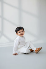 Boys White Cotton Kurta