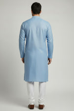 Mens's Blue Kurta Pajama Set