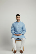 Mens's Blue Kurta Pajama Set