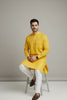 Veshbhoshaa Men's Yellow Design Kurta Pajama Set