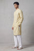 Veshbhoshaa Men's Soft Yellow Printed Kurta Set