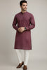 Veshbhoshaa Mens's Maroon Printed Kurta Pajama Set