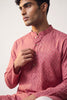 Veshbhoshaa Men's Pink Printed Kurta Set