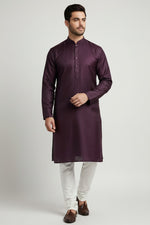 Mens's Wine Kurta Pajama Set