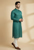Veshbhoshaa Men's Dark Green Printed Kurta Pajama Set